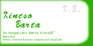 kincso barta business card